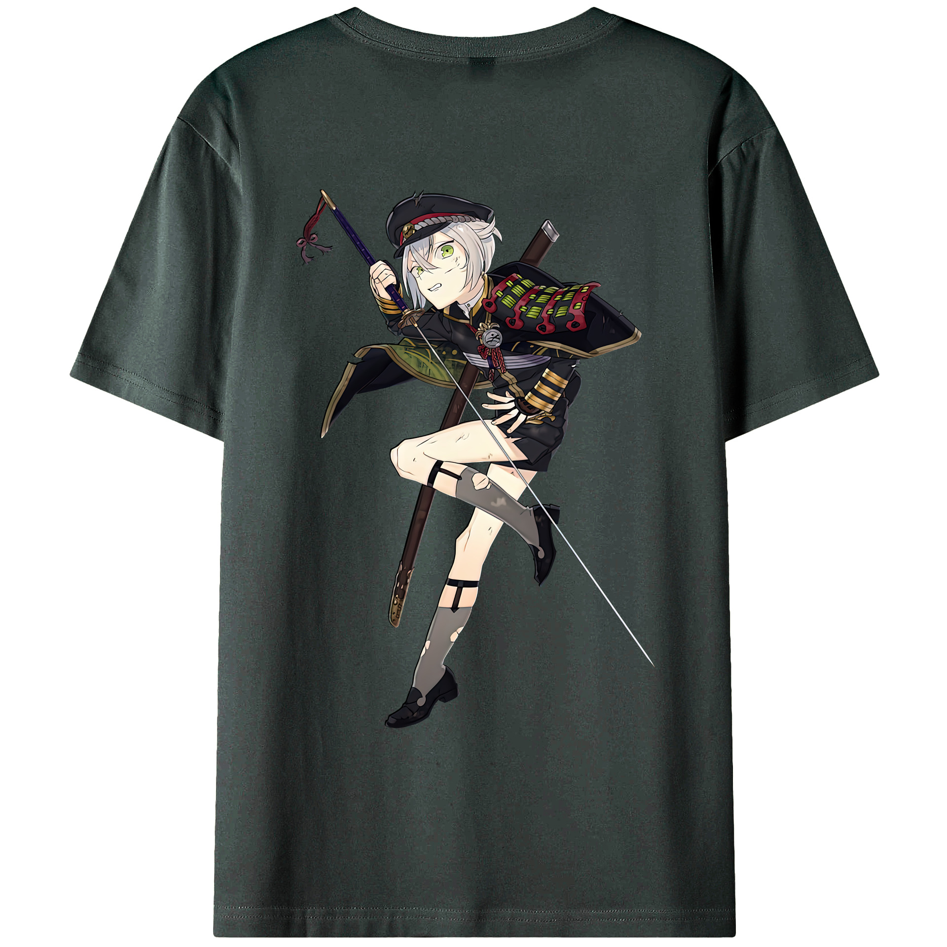 （画像用） 刀剣乱舞 Touken Ranbu 綿100％ メンズ半袖Tシャツ（バックプリント） 通気性